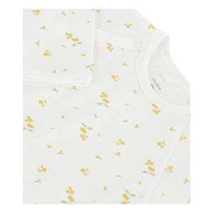 Petit Bateau - Geblümter Bio-Baumwoll-Schlafanzug mit Druckknöpfen | Weiß