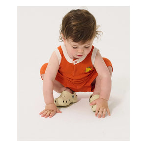 Bobo Choses - Bio-Baumwolle Vogel Rippstrampler | Orange