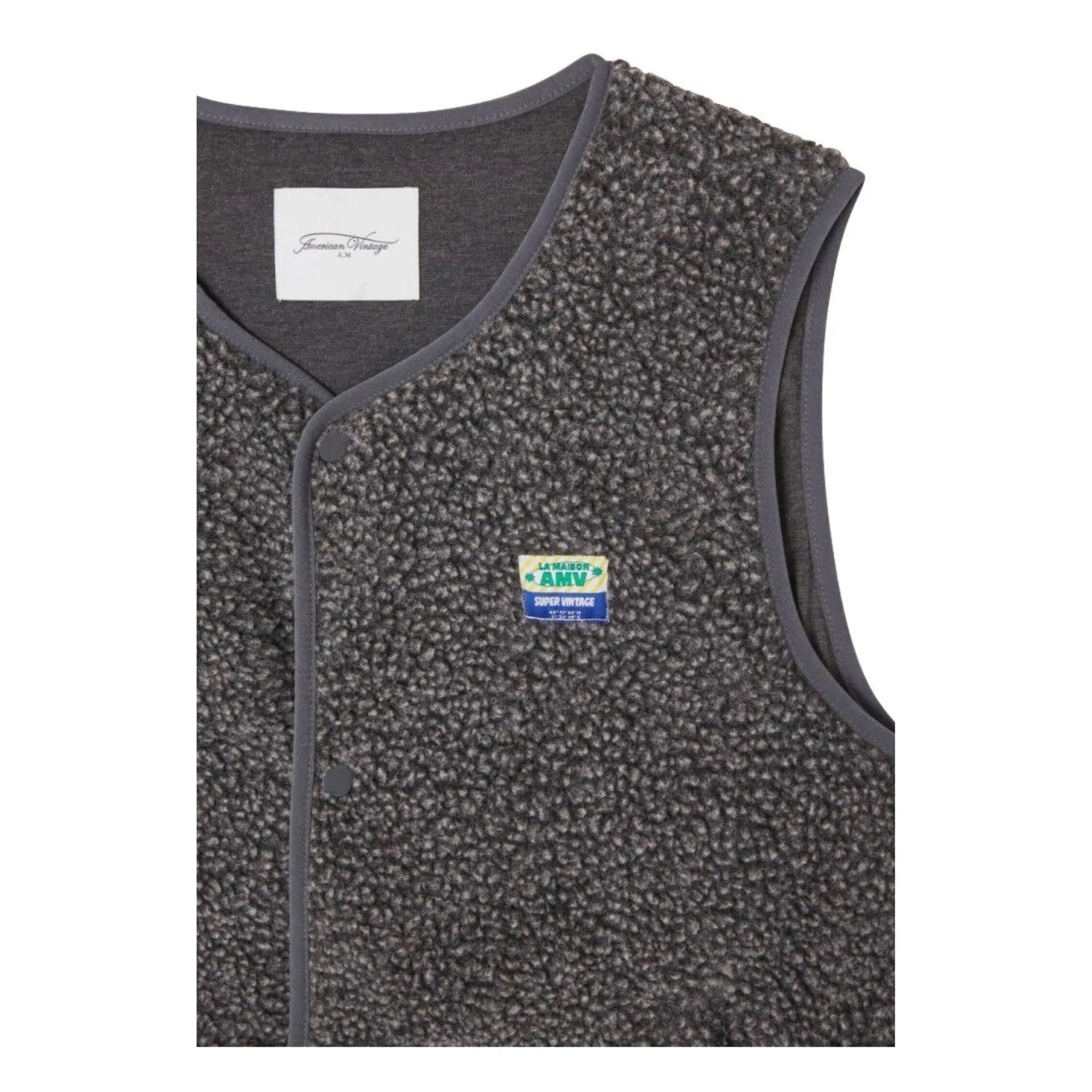 American Vintage - Hoktown Fleece Weste | Dunkel meliertes Grau