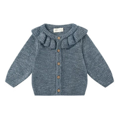 Quincy Mae - Bio-Strickjacke | Grau-Blau