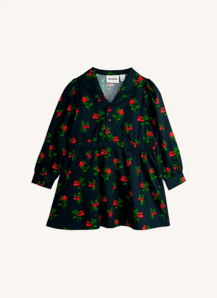 Mini Rodini - Lingonberries Bio-Baumwollkleid | Schwarz