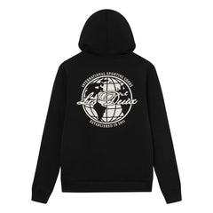Les Deux - Ben Globe Bio-Baumwoll-Hoodie | Tiefschwarz