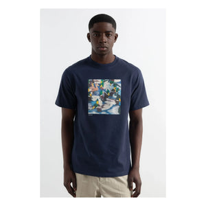 Edmmond Studios – Duck Lake Baumwoll-T-Shirt | Dunkelblau