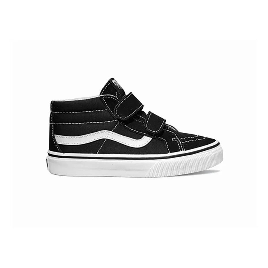 Vans - SK8-Mid Reissue Leder-Klettverschluss-Sneaker | Schwarz