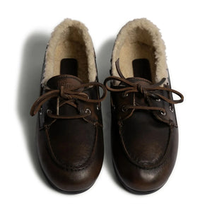 Posa - Leder- und Fell-Bootsschuhe | Braun