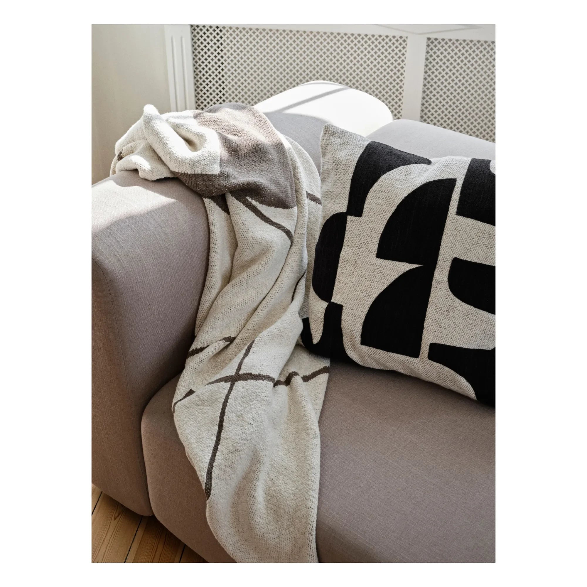 Broste Copenhagen - Maren Baumwoll-Plaid | Eisbraun