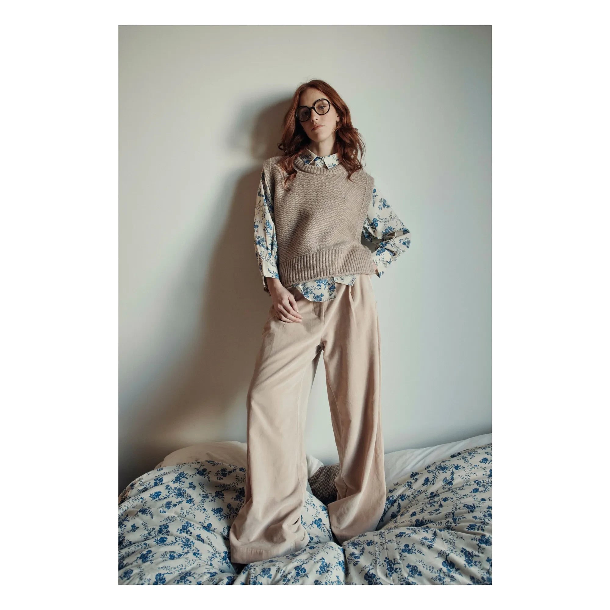 Emile et Ida - Columbia Extra Feine Merinowolle Ärmelloser Pullover | Beige
