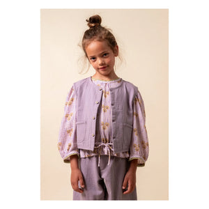 birinit - Antike Baumwollgaze ärmellose Jacke | Aubergine