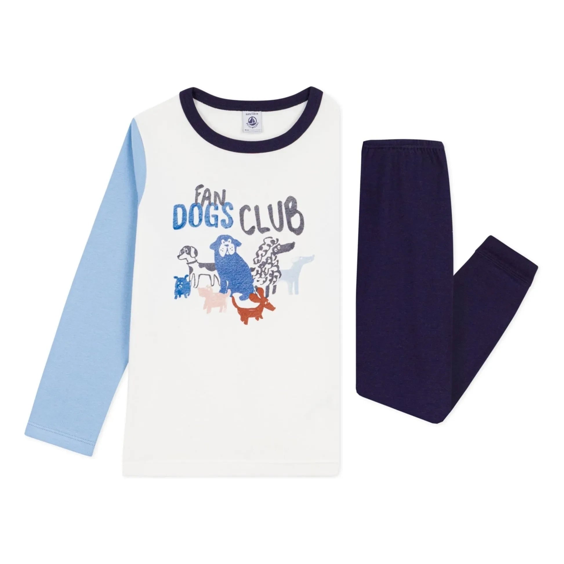 Petit Bateau - Schlafanzug „Fan Dogs Club“ aus Bio-Baumwolle | Blau