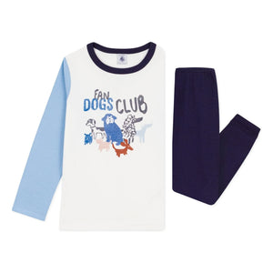Petit Bateau - Schlafanzug „Fan Dogs Club“ aus Bio-Baumwolle | Blau