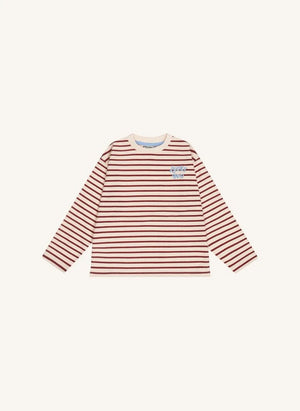Tumble N'Dry - Celine Gestreifte Bio-Baumwoll-T-Shirt | Bordeaux