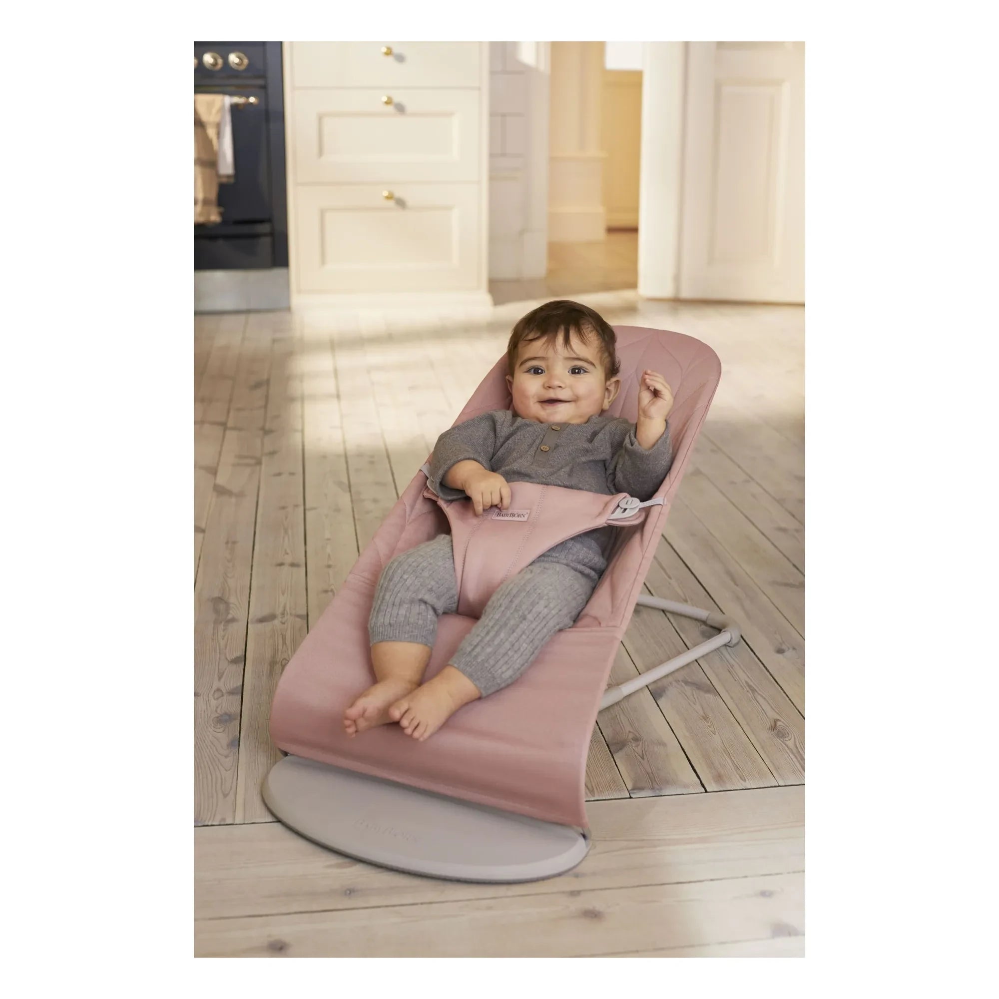 BabyBjörn - Babywippe Bliss mit gestepptem Stoff aus Baumwolle | Rosa