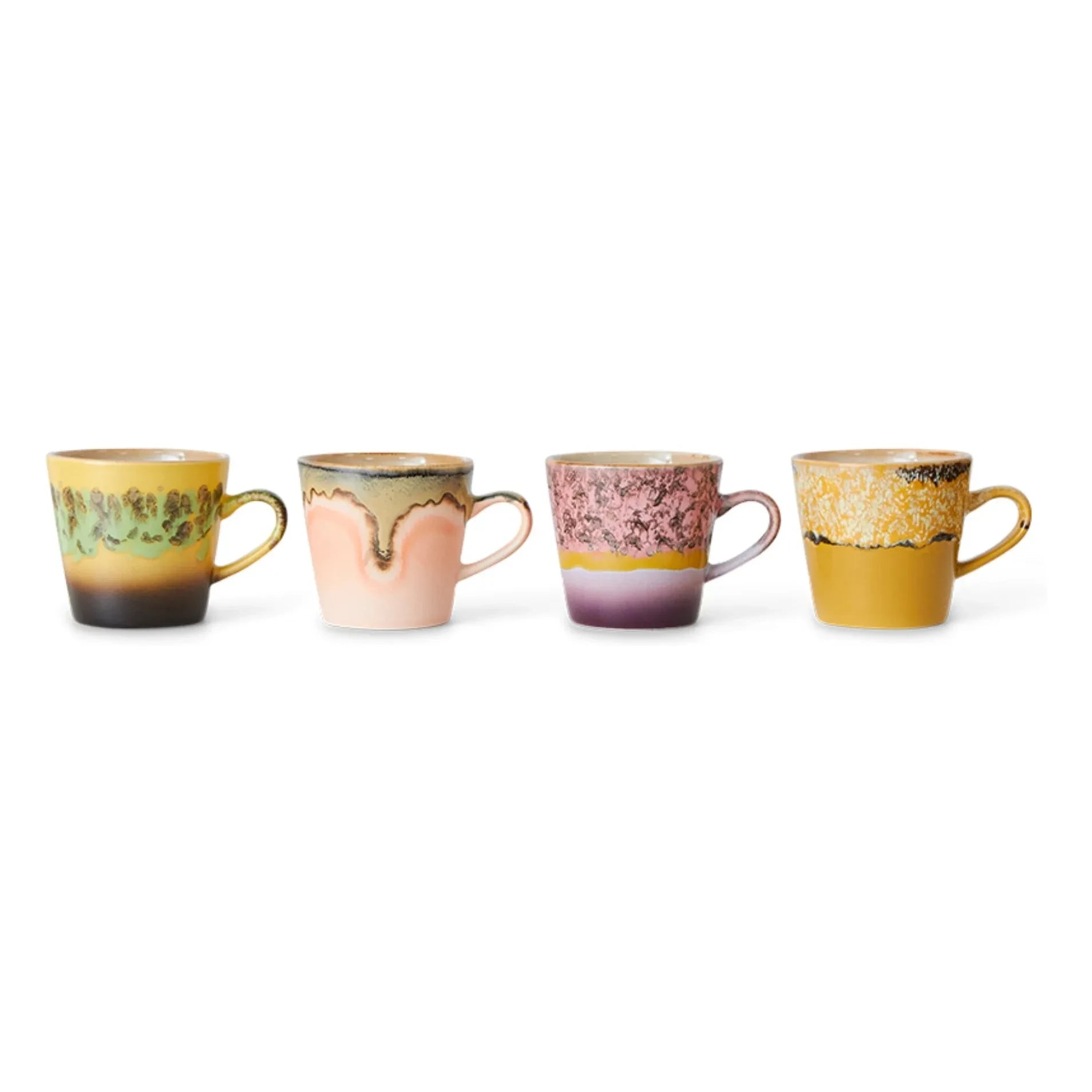 HKliving - Terrakotta Keramikbecher - 4er Set | Mehrfarbig