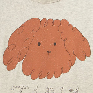 Tinycottons – Bio-Baumwoll-T-Shirt mit Hundemotiv | Heather Beige