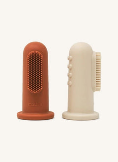 Mushie - Baby-Zahnbürsten - 2er Set | Terracotta