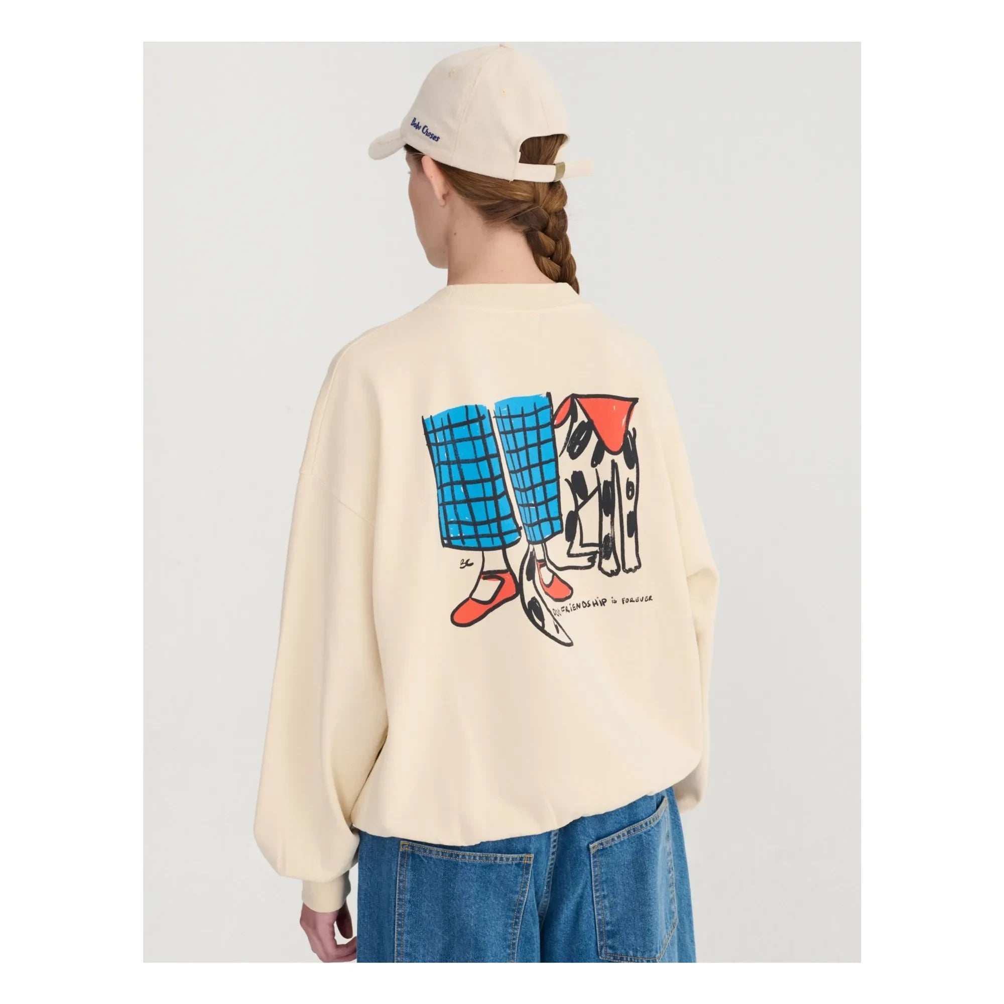 Bobo Choses - Dog Friends Bio-Baumwoll-Sweatshirt | Ecru