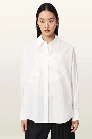 AllSaints Damen Leinenbluse SPARROW