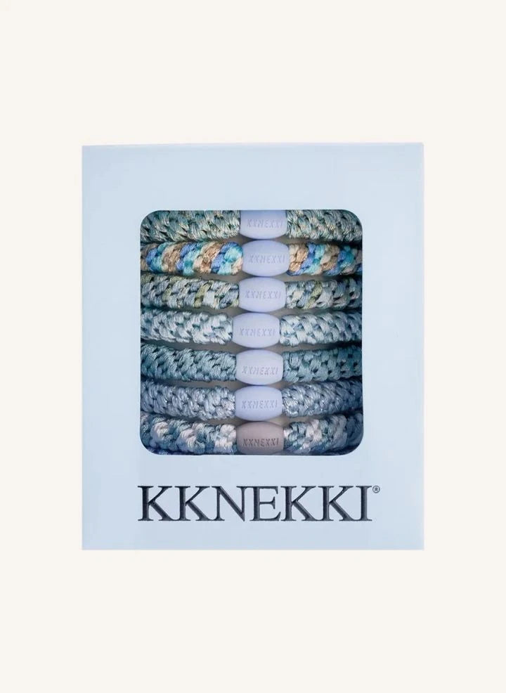 Bon Dep - 8-teiliges Kknekki Sky Edition Scrunchie-Set | Blau