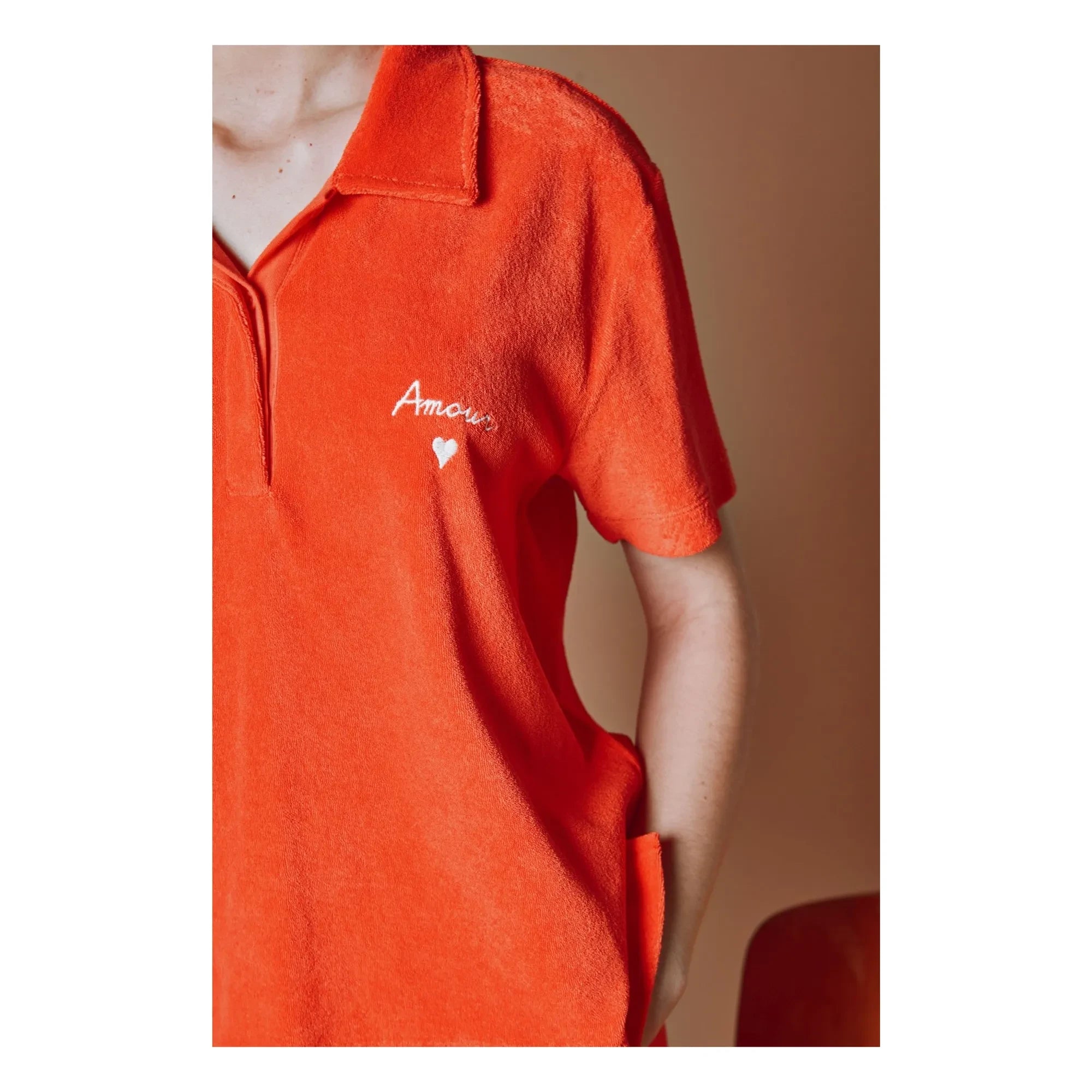 Emile et Ida - Besticktes Frottee-Poloshirt | Poppy