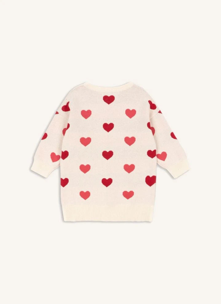 Konges Sløjd - Staubrosa Dress Sweater Lapis Hearts Organische Baumwolle