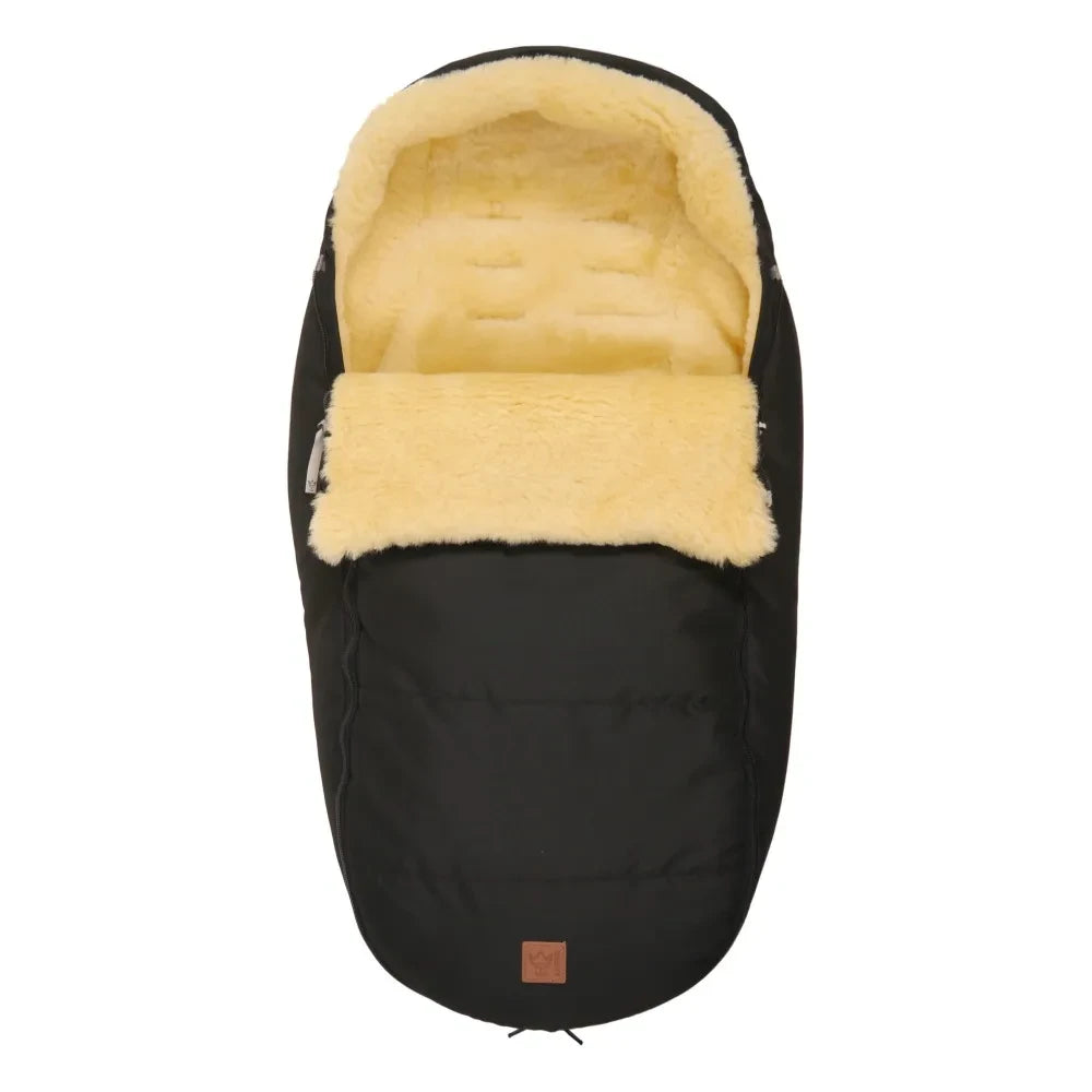 Kaiser - Premium Lammfellfußsack | Schwarz
