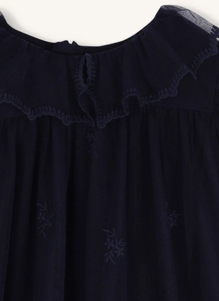 Chloé - Tüllbesticktes Kleid | Dunkelblau
