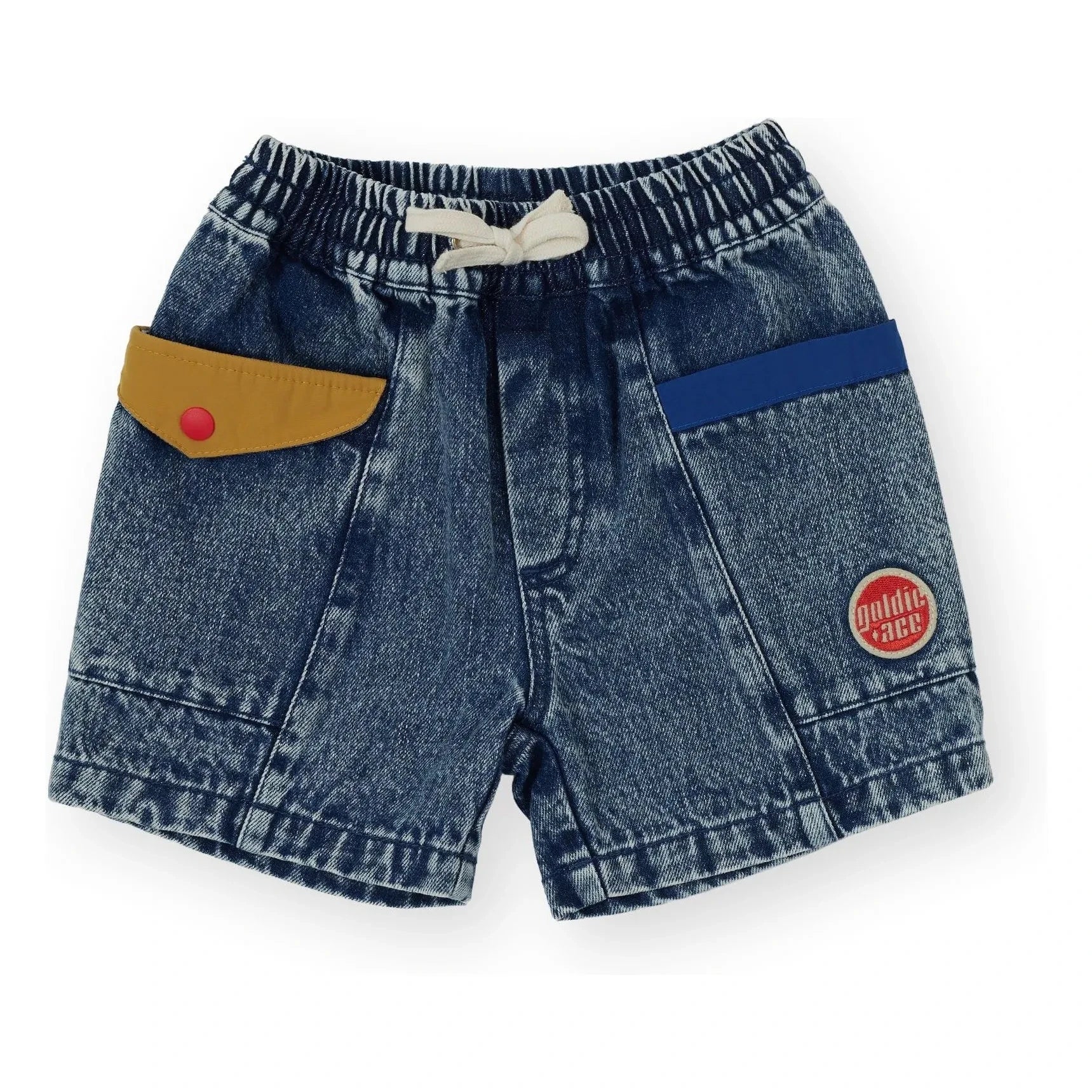 Goldie + Ace – Vintage Denim-Shorts mit Farbblock | Blau