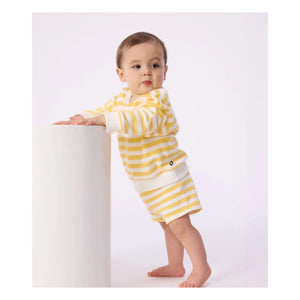 Petit Bateau – Gestreifte Frottee-Shorts | Gelb