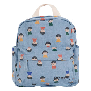 Bobo Choses - Bio-Baumwoll-Rucksack mit Strichfigur | Jeansblau