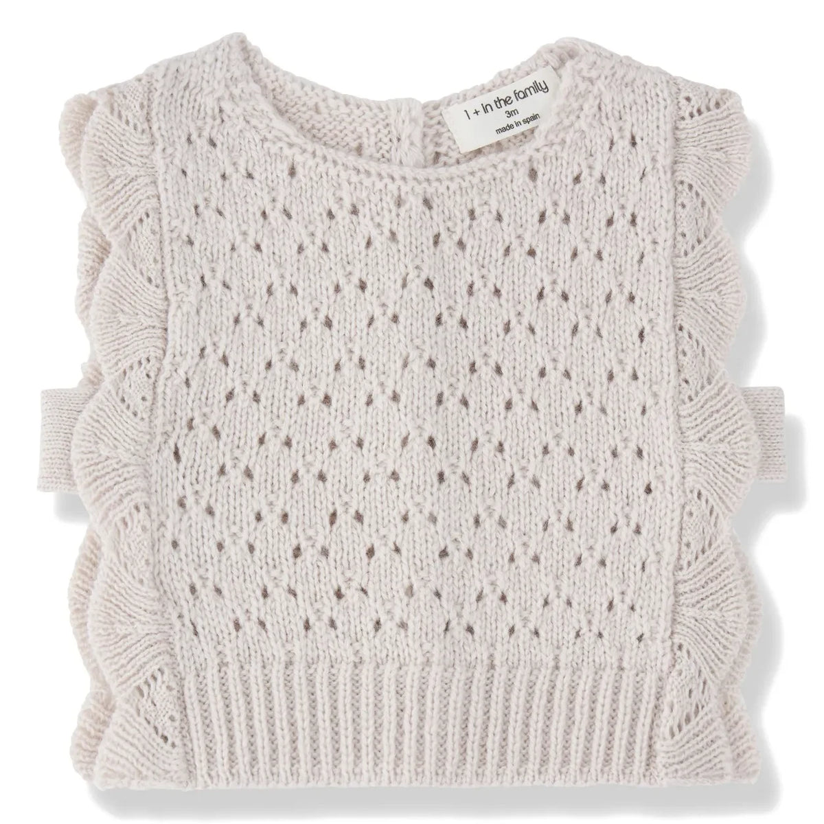 1+ in the family - Paris Babypullover mit Trägern, Merinowolle | Ecru