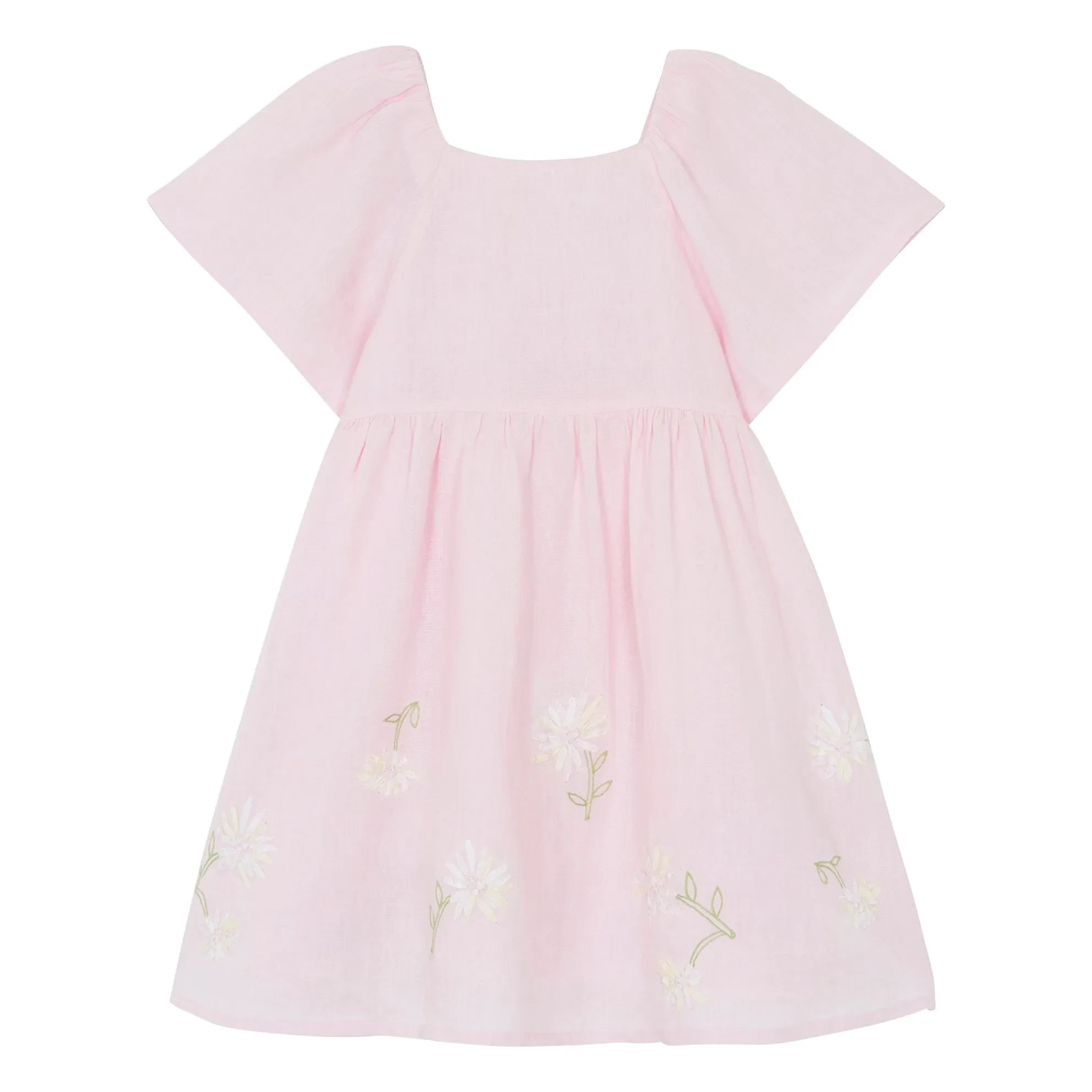 Tartine et Chocolat - Ballonärmel-Kleid mit Staubrosa-Blumenmuster
