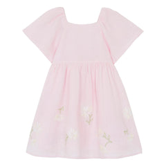 Tartine et Chocolat - Ballonärmel-Kleid mit Staubrosa-Blumenmuster