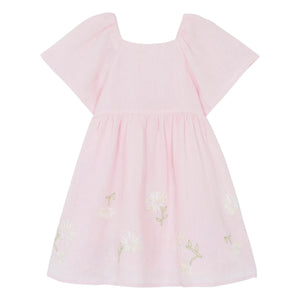 Tartine et Chocolat - Ballonärmel-Kleid mit Staubrosa-Blumenmuster