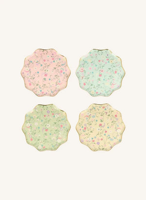 Meri Meri - Ladurée Pappteller mit kleinem Blumenmuster - 8er Set