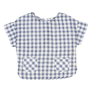 Búho – Vichy-Bluse mit Taschen | Blau