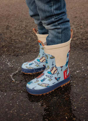 Hello Hossy - Baseball Spiel Regenstiefel | Blau