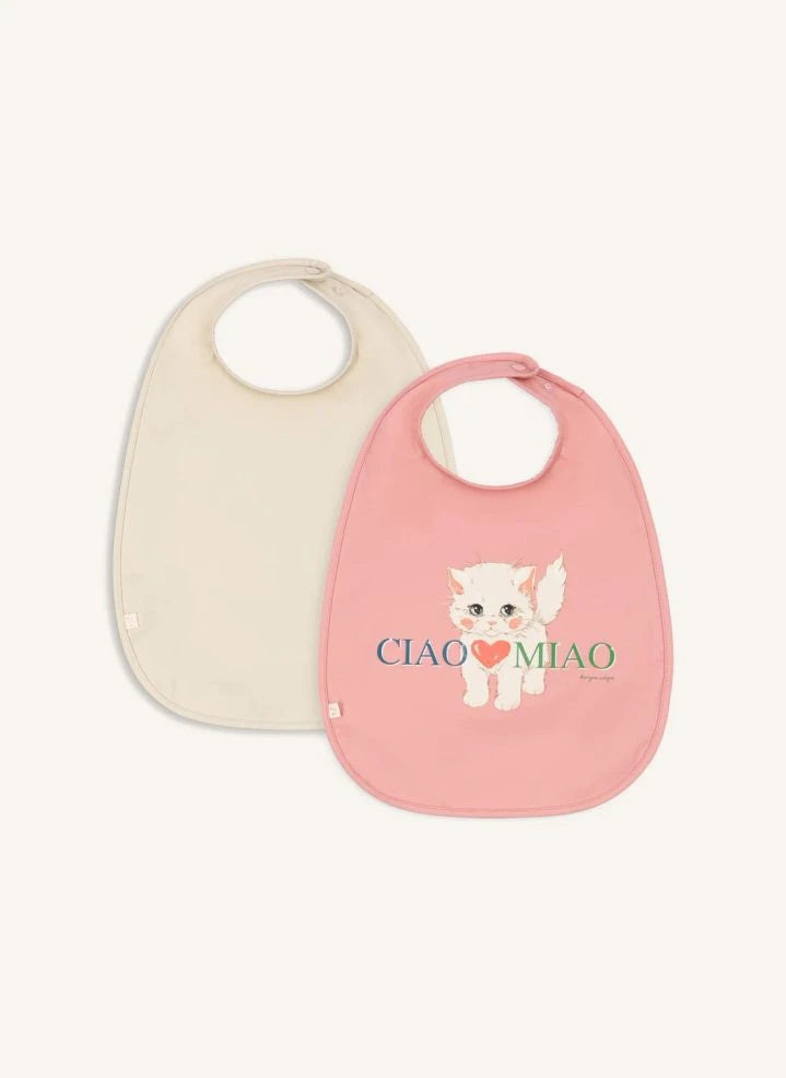 Konges Sløjd - Ciao Miao Mama-Lätzchen - 2'li Set | Rosa