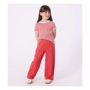 Petit Bateau - Geripptes T-Shirt | Rot