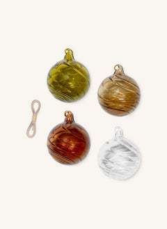 Ferm Living - Twirl Glas Weihnachtsdekoration - 4er Set
