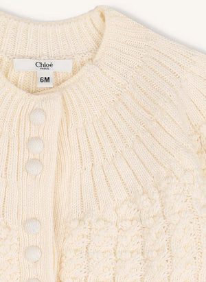 Chloé - Babykardigan aus Bio-Baumwolle | Chalk