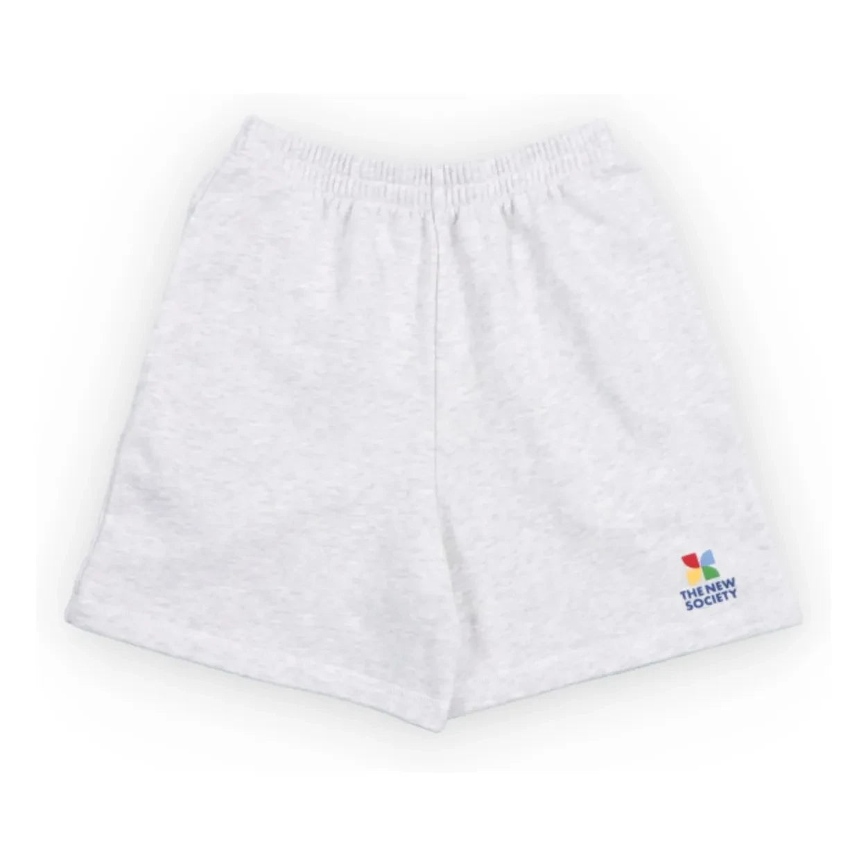 the new society - TNS Logo Jogger Shorts | Heather Grey