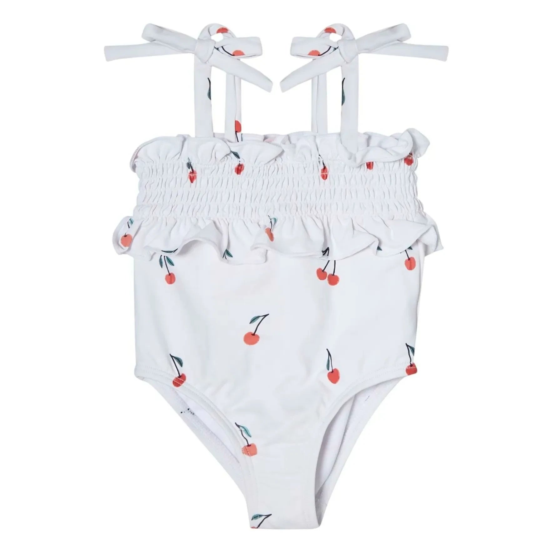 Tocoto Vintage - Cerises Froncé Badeanzug | Weiß