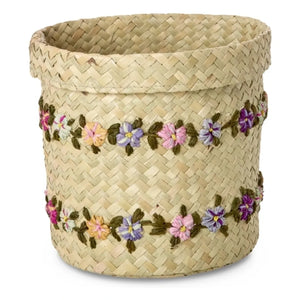 Rice - Raffia Aufbewahrungskorb Flowers