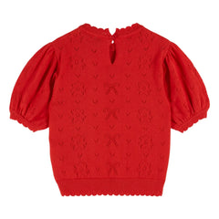 Emile et Ida - T-Shirt aus Bio-Baumwolle mit Lochmuster | Rot