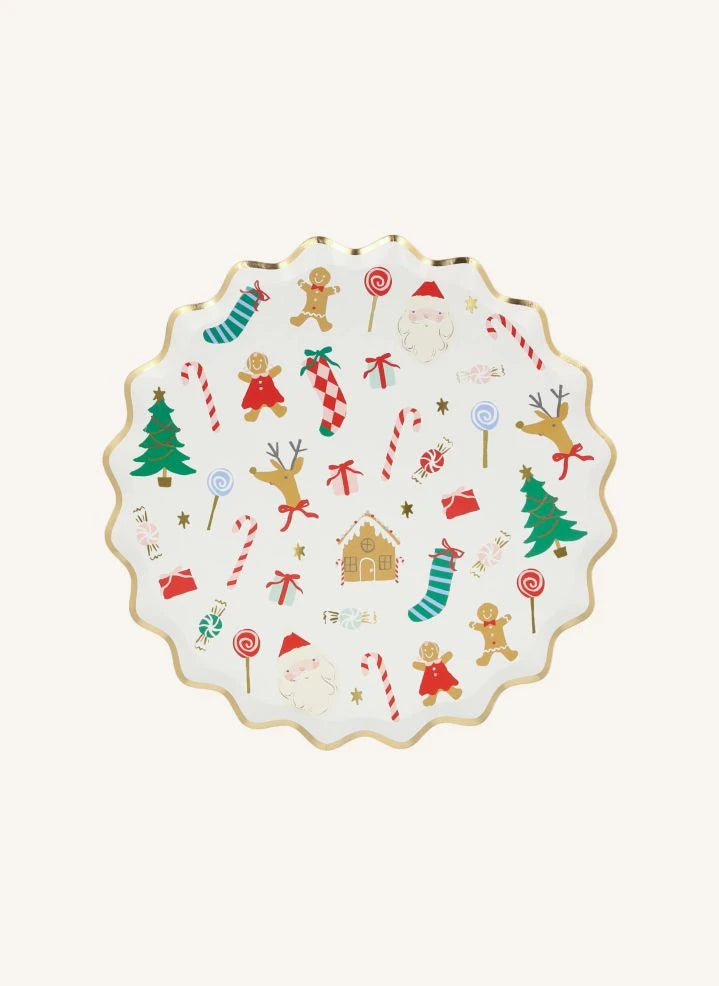Meri Meri - Joli Noël kleine Teller - 8er Set