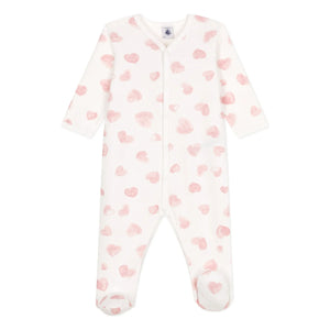 Petit Bateau - Pyjama Sleep Well Dicke Herzen Bio-Baumwolle | Rosa