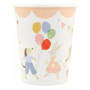 Meri Meri - Tierfreunde Geburtstag Becher - 8er Set