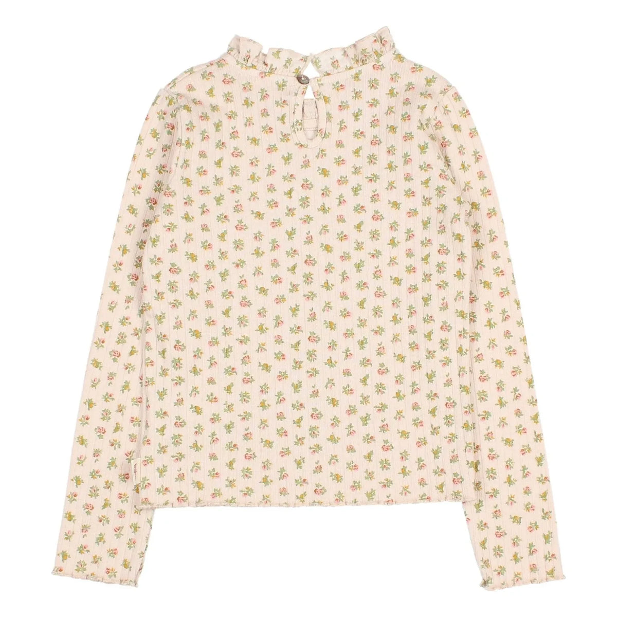 Búho - Floral Cottage geripptes T-Shirt | Hellrosa