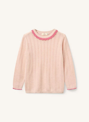 Copenhagen Colors - Merinos Yünü Pointelle Kazak | Pudra Pembe