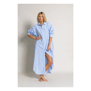 Smallable Woman - Melissa Gestreiftes Hemdkleid | Hellblau